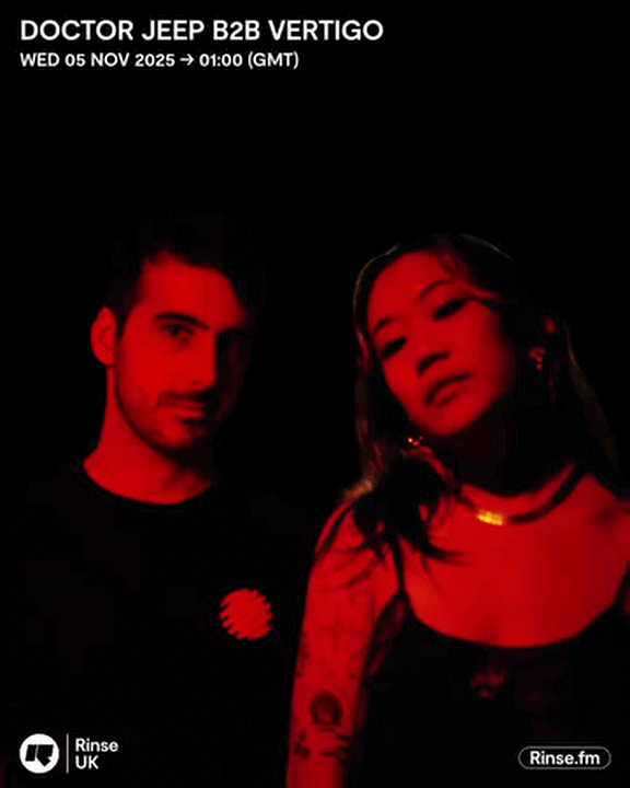 File:2025-11-06 - Doctor Jeep b2b Vertigo - Rinse FM.gif