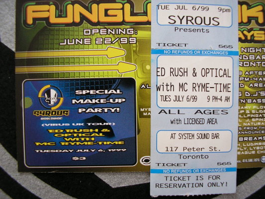 1999-07-06 - Ed Rush & Optical @ Funglejunk, System Soundbar