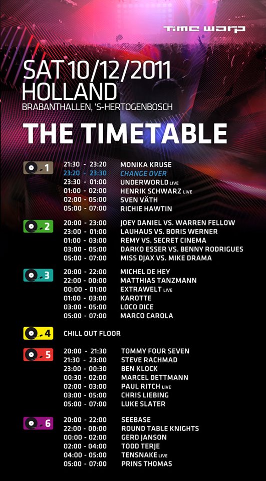 2011-12-10 - Time Warp Holland - time table.jpg