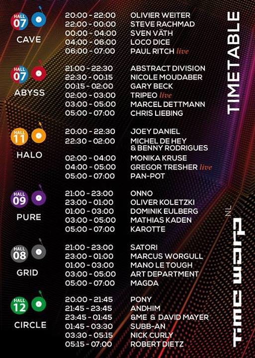 2013-12-07 - Time Warp, Utrecht, Timetable.jpg