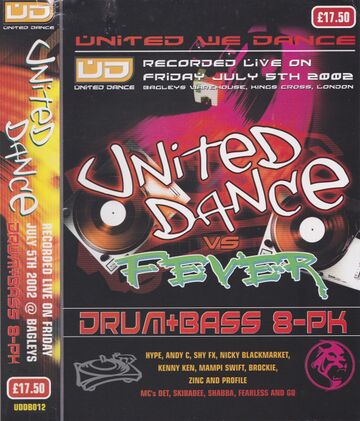 2002-07-05 - United Dance Vs. Fever, Bagleys, London, drum n bass tape pack artwork.jpeg