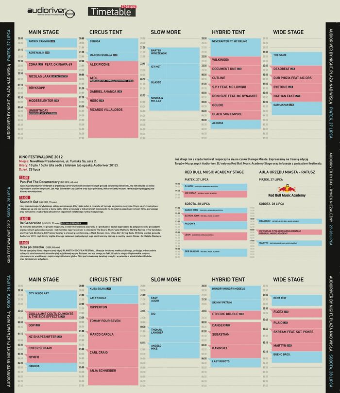 2012-07 - Audioriver Festival, Timetable.jpg