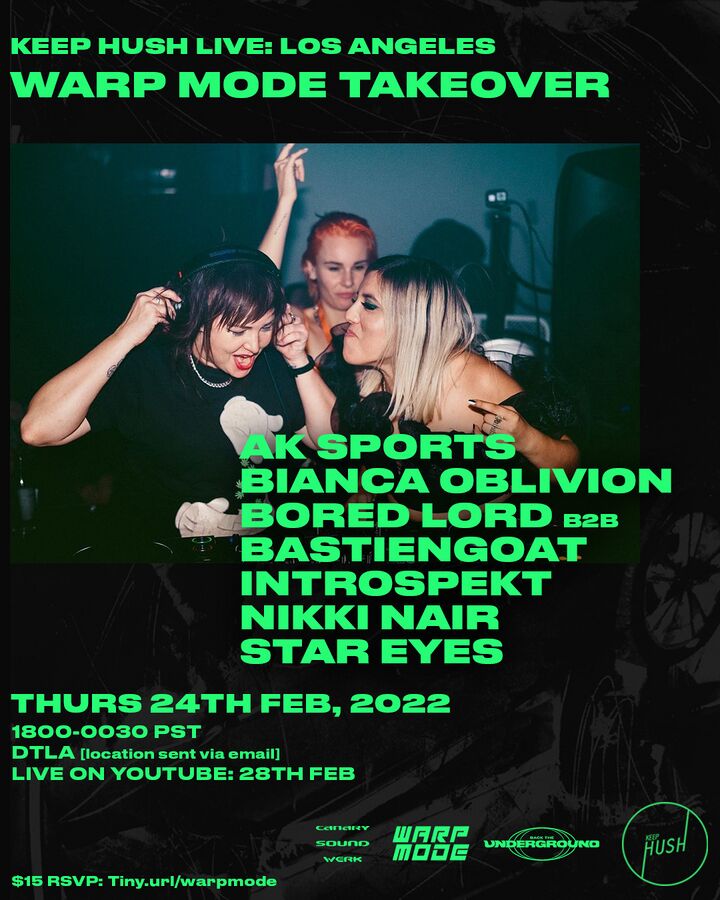 File:2022-02-24 - Keep Hush Live Warp Mode Takeover, Los Angeles.jpg